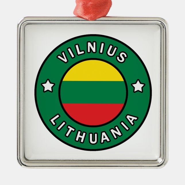 Vilnius Litauen Julgransprydnad Metall (Framsidan)