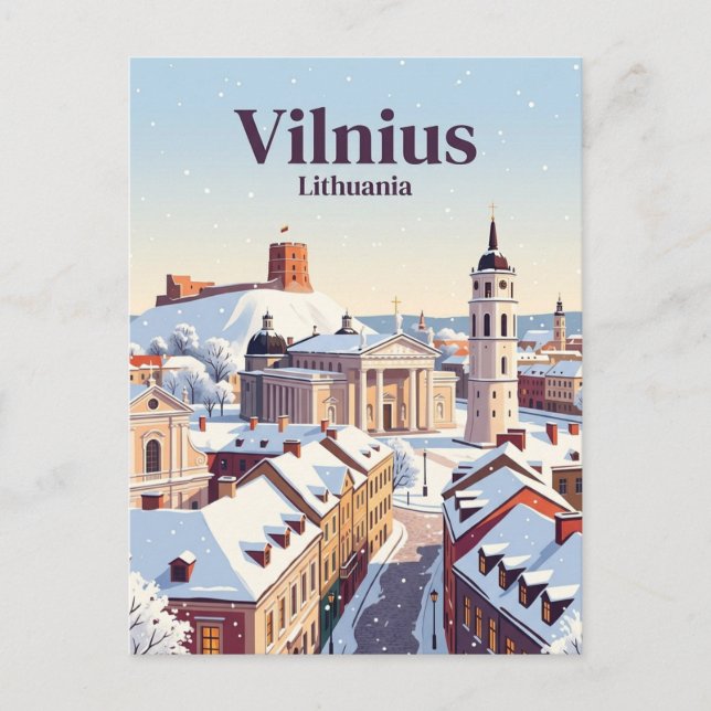 Vilnius Litauen Vykort (Framsida)