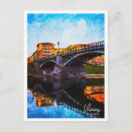 Vilnius Litauens vackra oljefärg liggande Vykort