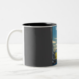 Vilnius Litauens Vintage Retro Minimal reserv Två-Tonad Mugg