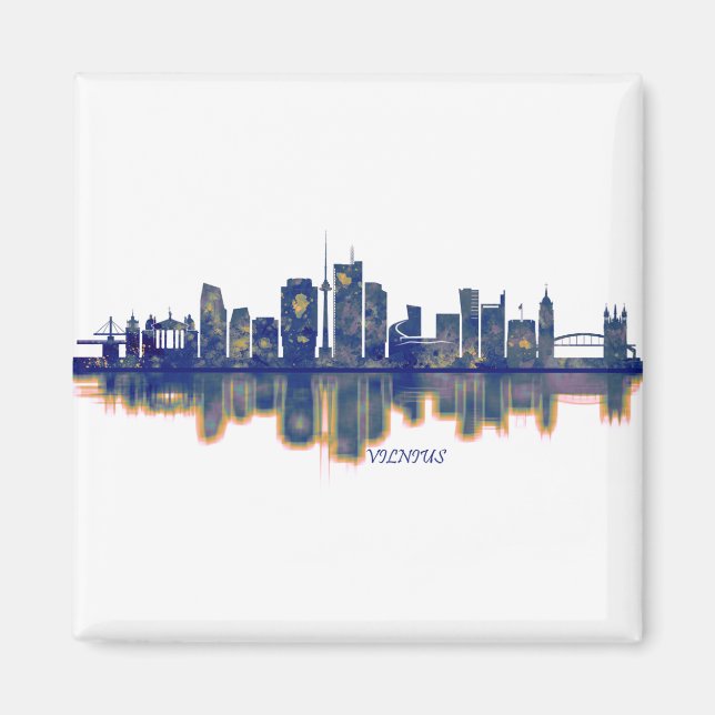 Vilnius Skyline Magnet (Framsidan)