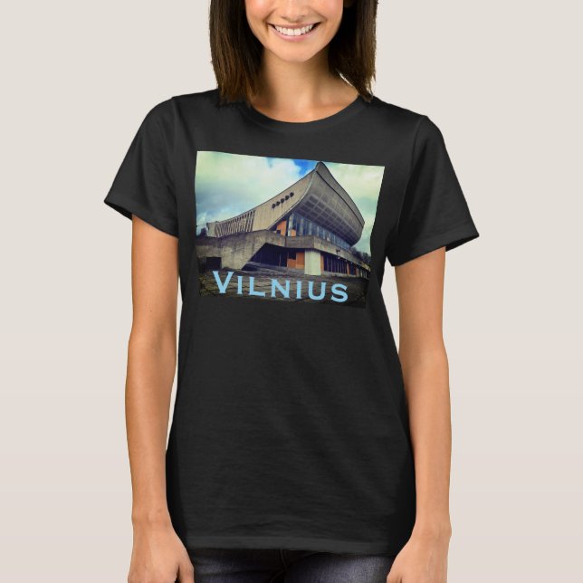 Vilnius sovjetisk brutalistisk arkitektur - Litaue T Shirt (Framsida)