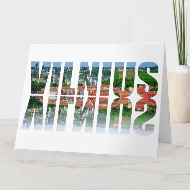 Vilnius text med eftertanke kort (Framsida)
