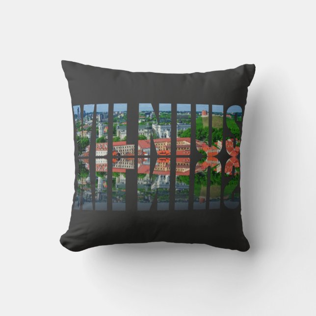 Vilnius text med eftertanke kudde (Framsida)