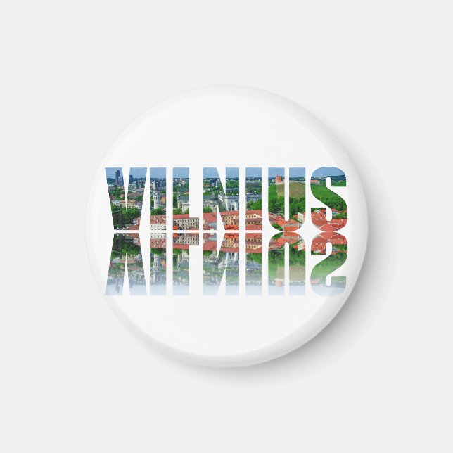 Vilnius text med eftertanke magnet (Framsidan)