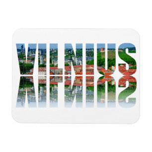 Vilnius text med eftertanke magnet