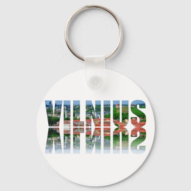 Vilnius text med eftertanke nyckelring (Framsida)