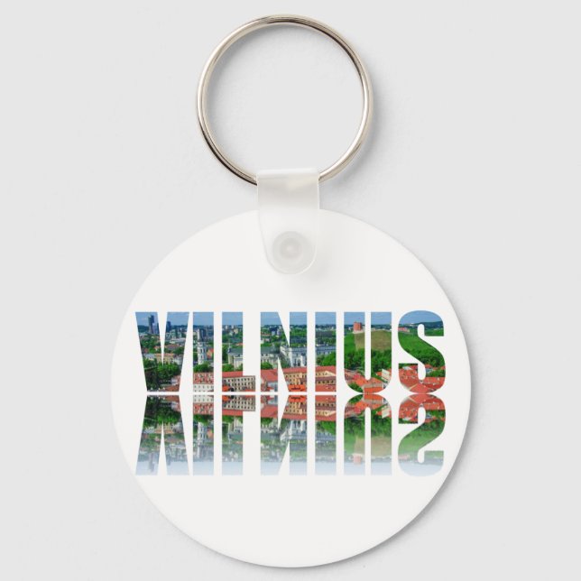Vilnius text med eftertanke nyckelring (Framsida)