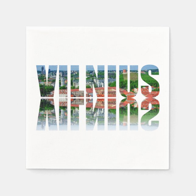 Vilnius text med eftertanke pappersservett (Framsidan)