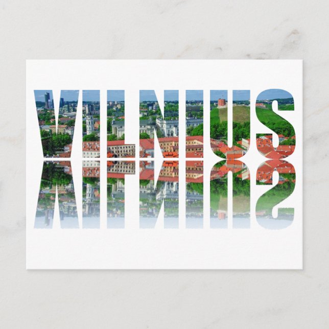 Vilnius text med eftertanke vykort (Framsida)