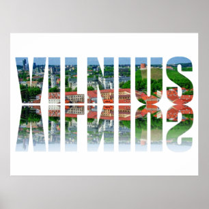 Vilnius text med reflektion poster