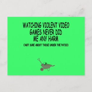 Viloent videospel vykort