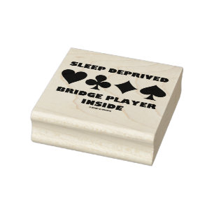 Vilolägd Bridge Player Inside Card Kostym Stämpel