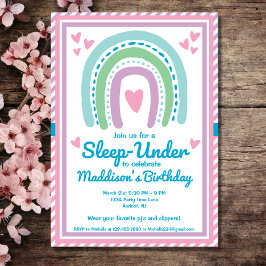 Viloläge under halv viloläge över regnbåge inbjudningar