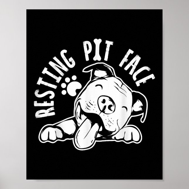 Vilor Pit Ansikte  Rolig Hund Pitbull Meme Kläder Poster (Framsidan)