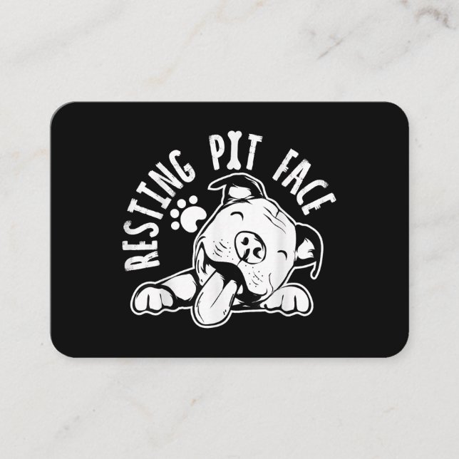 Vilor Pit-ansikte Rolig Hund Pitbull Meme Kläder Visitkort (Framsida)