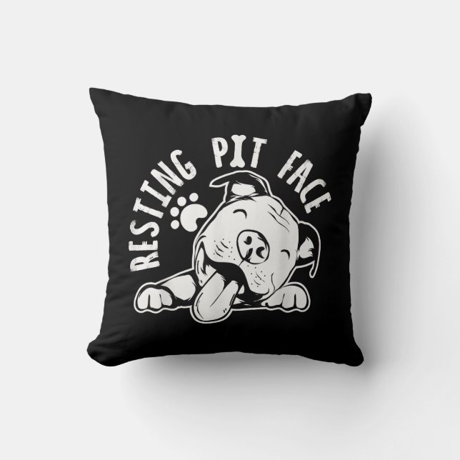 Vilor Pit-ansikte Rolig Hund Pitbull Meme Kudde (Framsida)