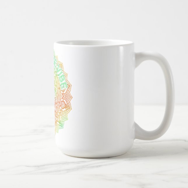 Vilse i Vibe Regnbåge Neon Mandala Grafik Kaffemugg (Höger)