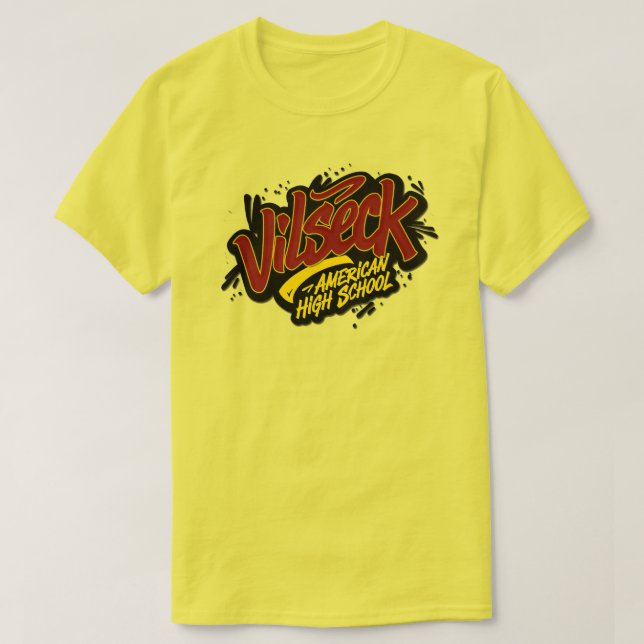 Vilseck Amerikanska Högstadiet T Shirt (Design framsida)
