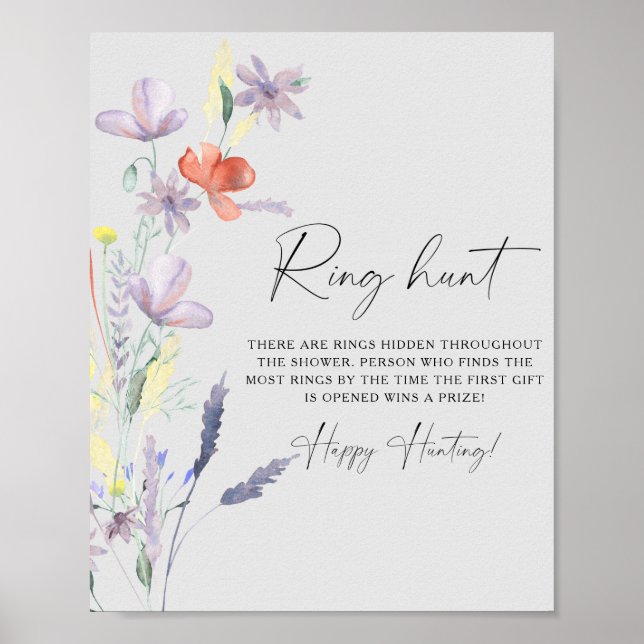 Vilt av jaktjakt på möhippa av jaktblommor i Ring  Poster (Framsidan)