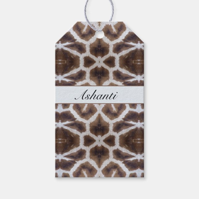 Vilt Elegant | Personlig Safari Girafftryck Presentetikett (Framsidan)
