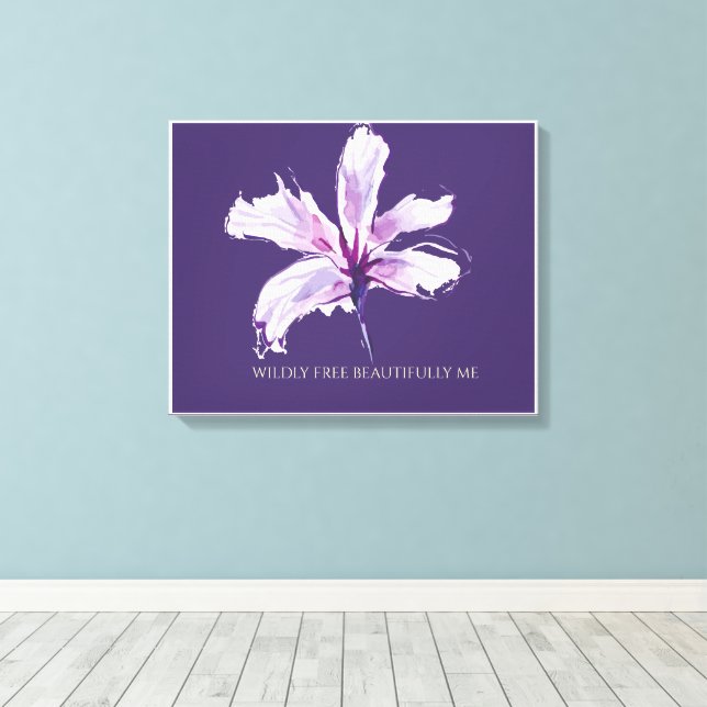 Vilt Fri Vacker Jag Akvarell Blommig Canvas (Insitu (trägolv))