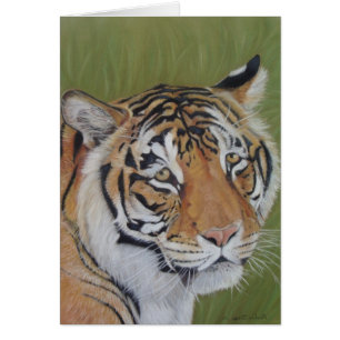 vilt porträtt bild av tigerkatt hälsningskort
