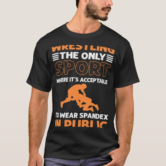 Viltfångarspandex i Wrestler T Shirt (Framsida)