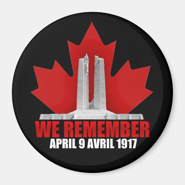 Vimy Ridge Vi minns Magnet (Framsidan)