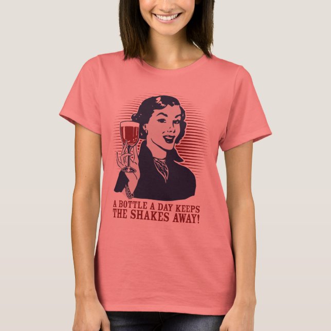 Vin "A Flaska A Day" T-Shirt (Framsida)