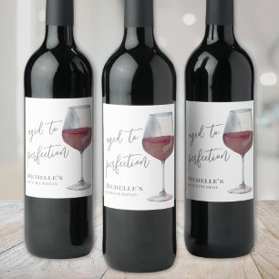 Vin Åldrat Till Perfektion Födelsedag Vinflaska Etikett