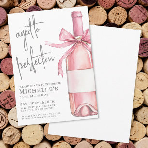 Vin Åldrat Till Perfektion Födelsedagsfest Inbjudningar