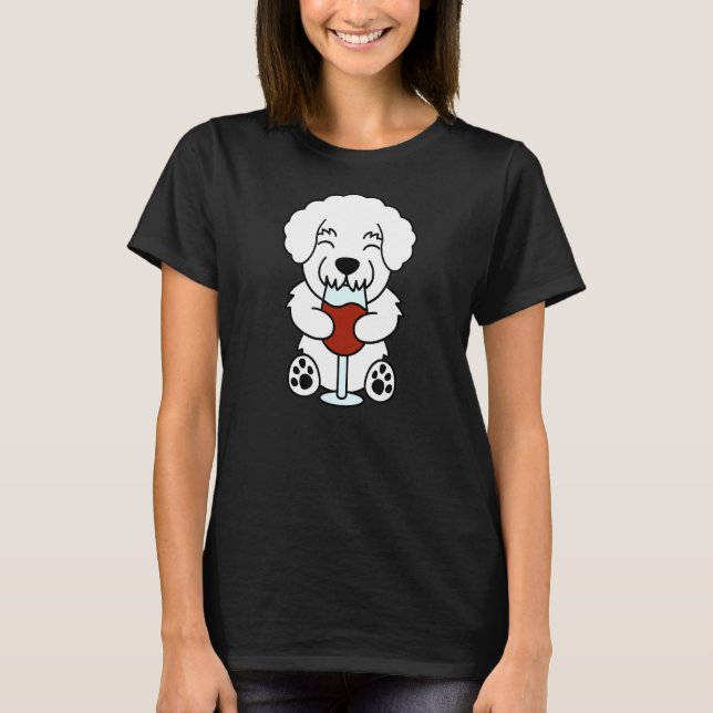 Vin Älskare Bichon Frise Hund T Shirt (Framsida)