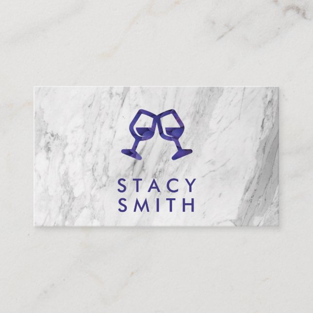 Vin Älskare Cheers | Druvor från Vin | Marble Visitkort (Framsida)