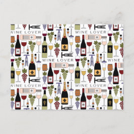 Vin Älskare Flaskor, glasögon och tillbehör Mönste Vykort