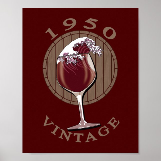 Vin Älskare födelsedag - 1950 Vintage Poster (Framsidan)