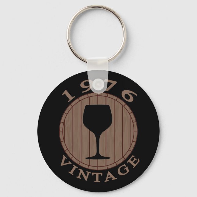 Vin Älskare födelsedag 1976 Vintage Nyckelring (Framsida)