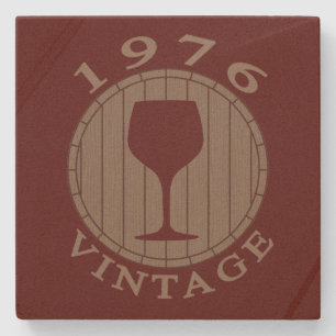 Vin Älskare födelsedag 1976 Vintage Stenunderlägg