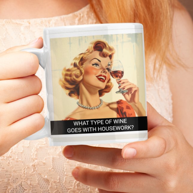Vin älskare Funny Retro 50-tal Kaffemugg (Skapare uppladdad)