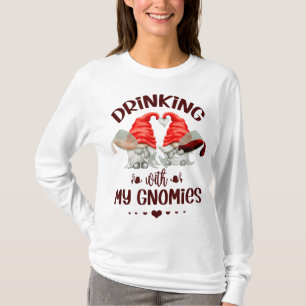 Vin Älskare Gnomes dricker med min Gnomies underba T Shirt