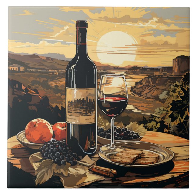 Vin Älskare Kakelplatta (Framsidan)