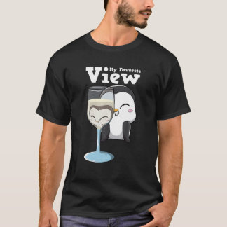 Vin Älskare och Cute Penguin Bird Funny Alcohol Dr T Shirt