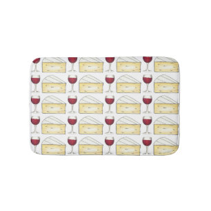 Vin Älskare Red Vin Glass Brie Cheese Winery Badrumsmatta