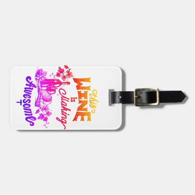 vin älskare, redigerbar bagagebricka (Horisontell Framsida)
