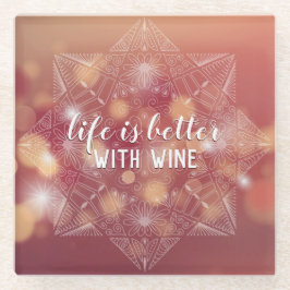 Vin Älskare Rosa Bokeh Mandala Art Typography Funn