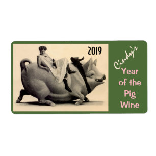 Vin Antique Roligt Dam & Gris-etiketter Anpassa Fraktsedel