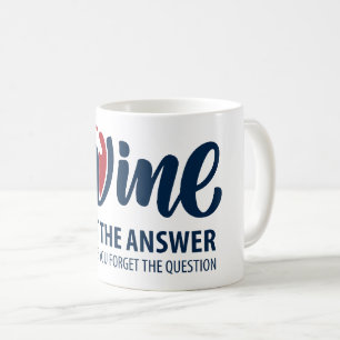 Vin är inte svaret kaffemugg