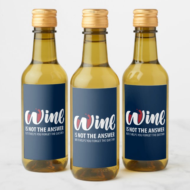 Vin är inte svaret vinetikett (Flaskor)