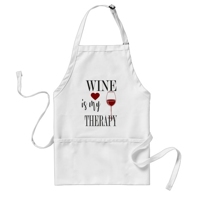 Vin är min terapiapy Apron Förkläde (Framsidan)