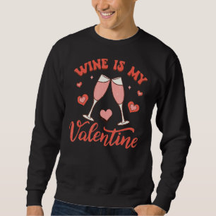 Vin är min Valentine Alla hjärtans dag 2023 Lång Ärmad Tröja